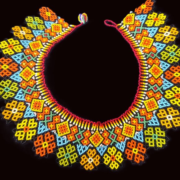 Handmade Colorful Beaded Embara Necklace Drape Collar NWOT - Picture 10 of 12